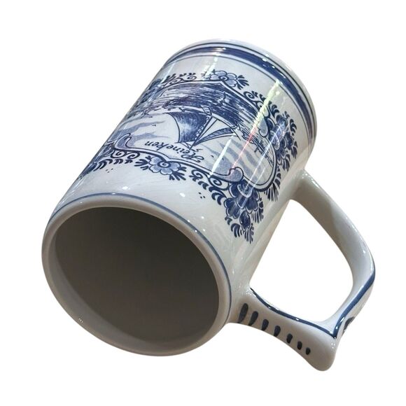 Vtg. Delft Cobalt Blue & White Heineken Beer Stein – Windmill & Sailboat Scene - Picture 9 of 12